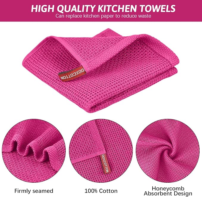 Nialnant 6 Pack Kitchen Towels, 100% Cotton Dish Cloth - Image 3