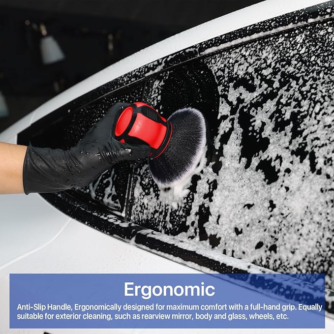Car Ultra Soft Bristles Detailing Brushes, Curveball XL Synthetic Brushes - Image 6