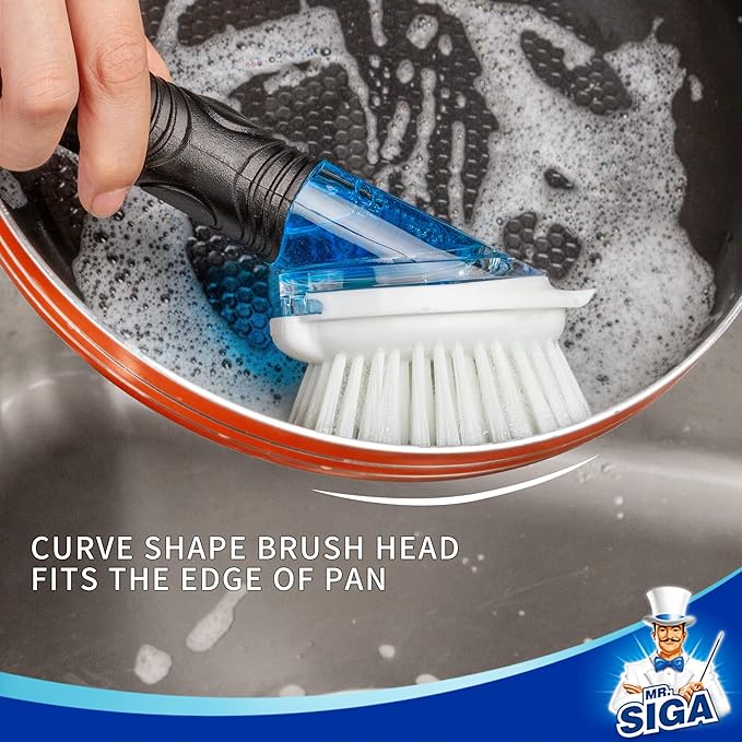 MR.SIGA Soap Dispensing Dish Brush Storage Set, Kitchen Brush - Image 5