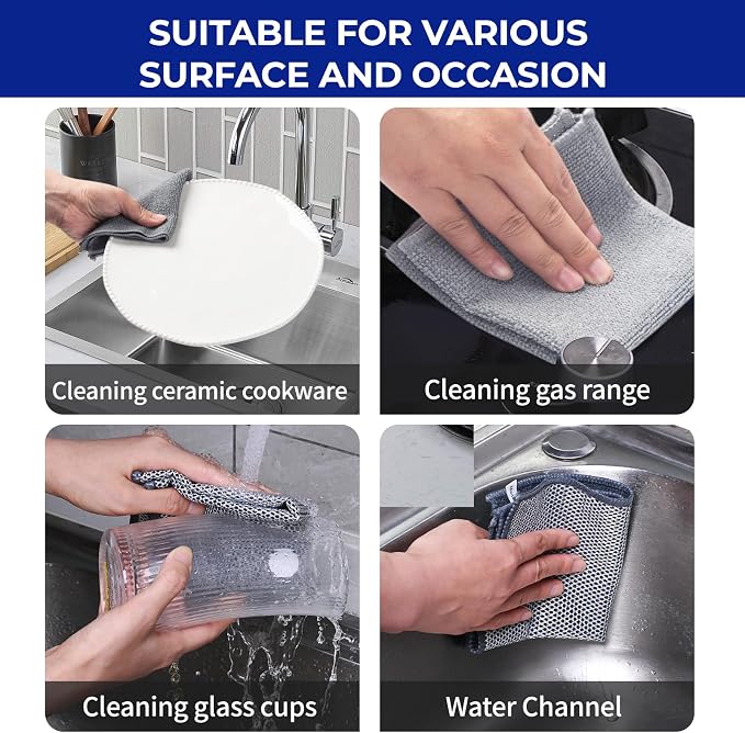 12PCS Non-Scratch Multipurpose Steel Wire Dishcloths - Image 3