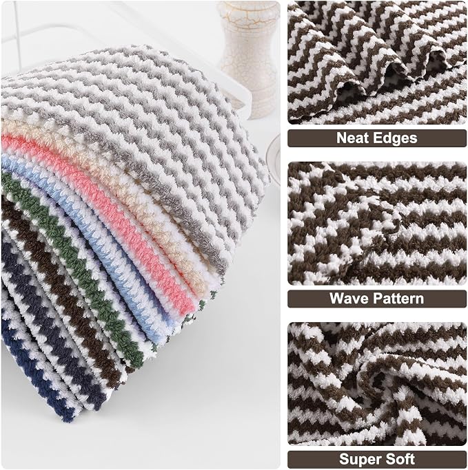 Homaxy 18 Pack Kitchen Dish Cloths, Ultra Soft and Absorbent Dish Towels - Image 2