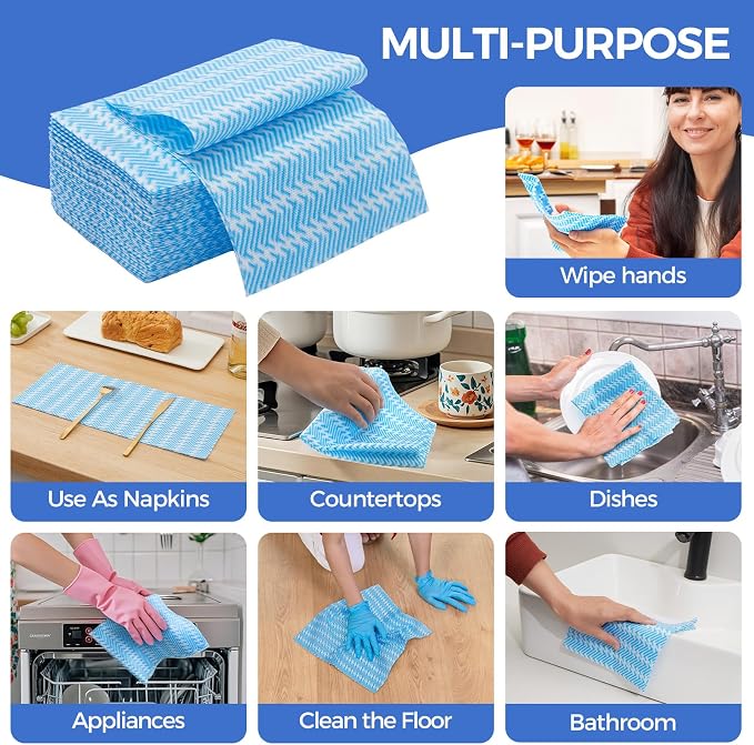 Reusable Cleaning Towels, Disposabel Dry Kitchen Wipes, Dish Cloths, Dry Quickly - Image 4