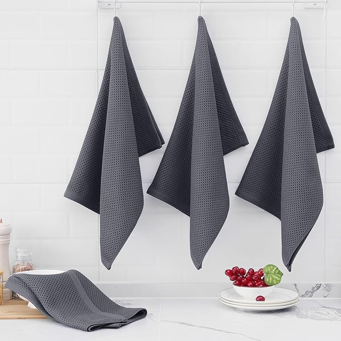 Homaxy 100% Cotton Waffle Weave Kitchen Dish Towels, Ultra Soft Absorbent Quick - Image 6