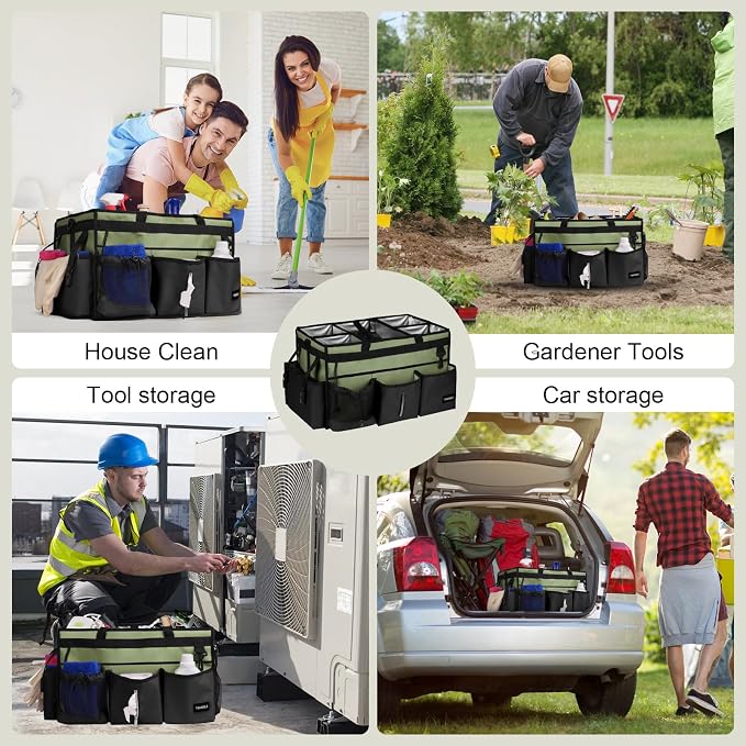 Large Cleaning Caddy Bag with Built-In Support Board, Cleaning Tote Organizer - Image 7