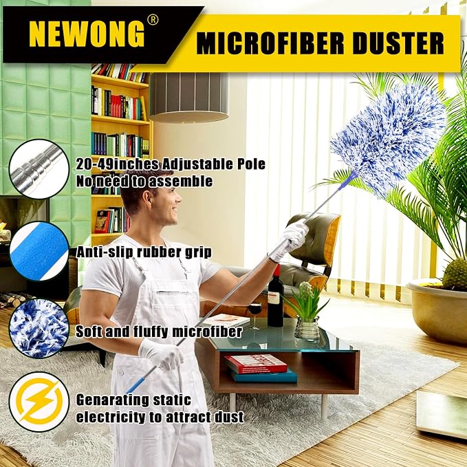 Extendable 20-49inches Microfiber Feather Duster - Image 2