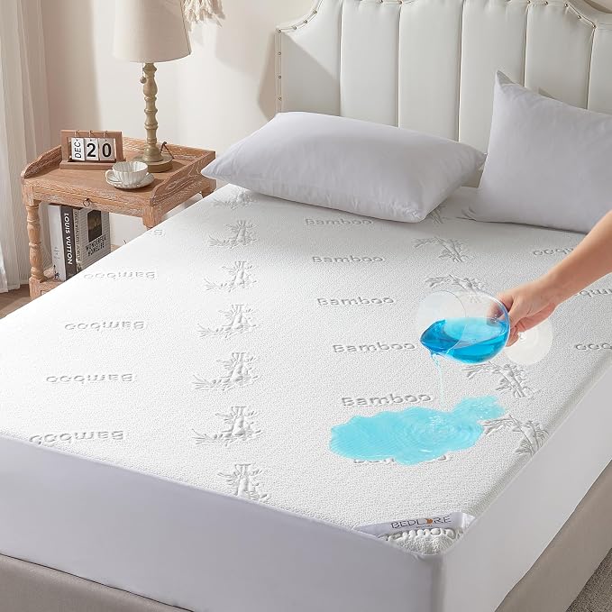 Waterproof Full Size Mattress Protector, Mattress Pad Fitted 6-15" Deep Pocket by Bedlore