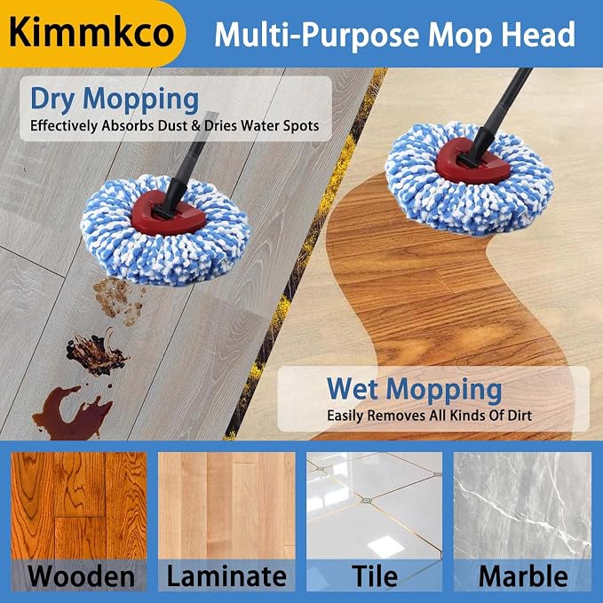 6 Pack Mop Head Replacement for O Cedar Only 2-Tank RinseClean Spin Mop - Image 5