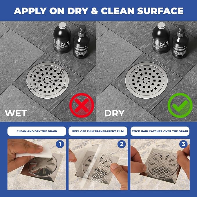 Disposable Hair Catcher Shower Drain Mesh Stickers, 35 Pack - Image 8