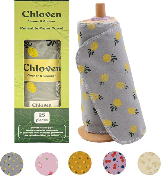 Paperless Towels Roll Washable Cotton Cloth, Reusable Paper Towels - Image 2