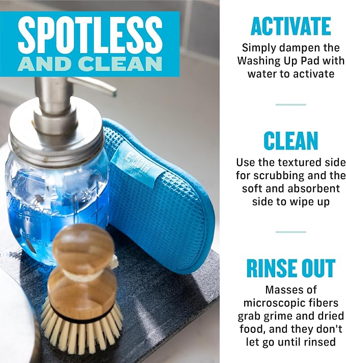 E-Cloth Washing Up Pad, Premium Microfiber Non-Scratch Kitchen Dish Scrubber - Image 3
