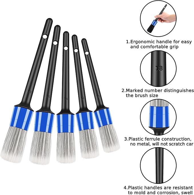 10pcs Car Detailing Kit, Premium Detailing Brush Set Includes 5 Soft Car - Image 2