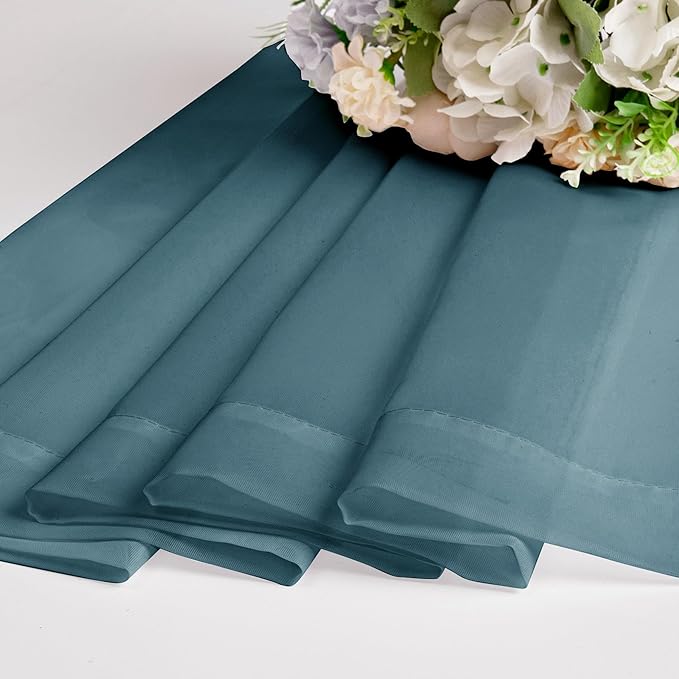 Chyhomenyc Sheer Stone Blue Curtains 90 inches Long 2 Panels, Light Filtering - Image 5
