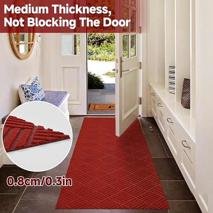 jxgzyy Red Carpet Runner for Party, Non-Slip Red Runner Rug for Hallway & Entryway, Durable Low-Pile Indoor Carpet, Easy to Clean, 2'11" x 9'10"