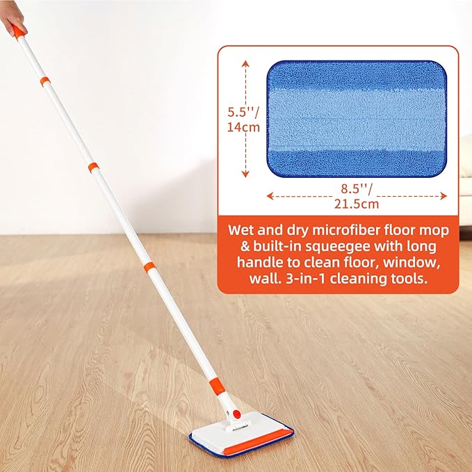 Baseboard Cleaner Tool with Handle, Extendable Long Handle Baseboard Cleaning - Image 4