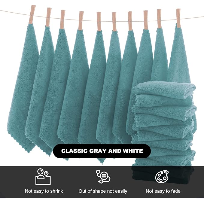 MOONQUEEN Microfiber Facial Cloths Fast Drying Washcloth 12 Pack - Image 3