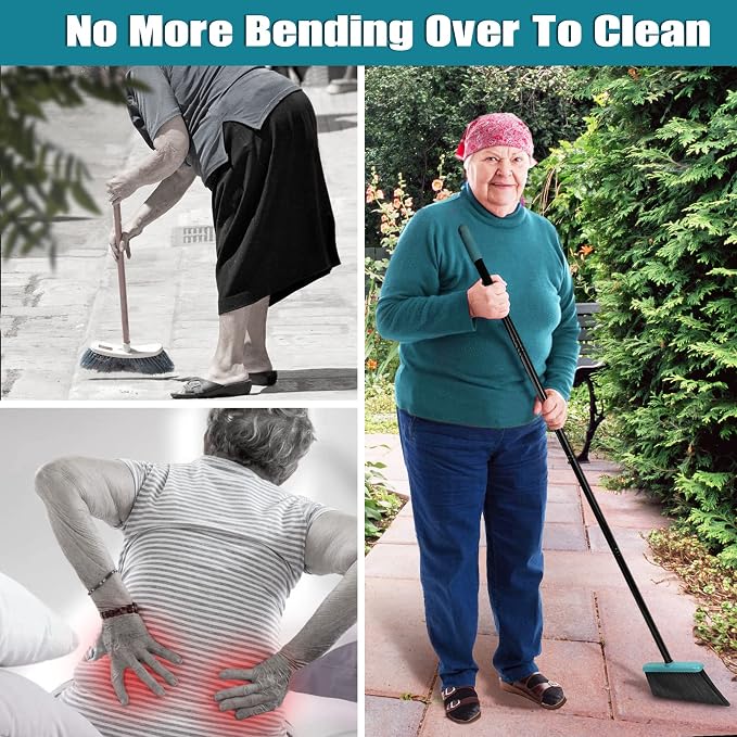 JEHONN Broom with Dustpan Combo Set, Long Handle Lightweight Indoor Broom Set - Image 5