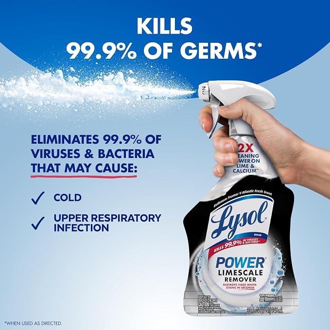 Lysol Power Limescale Remover Bathroom Cleaner Spray, Hard Water Stain Remover - Image 5