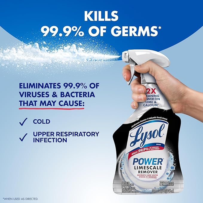 Lysol Power Limescale Remover Bathroom Cleaner Spray, Hard Water Stain Remover - Image 5