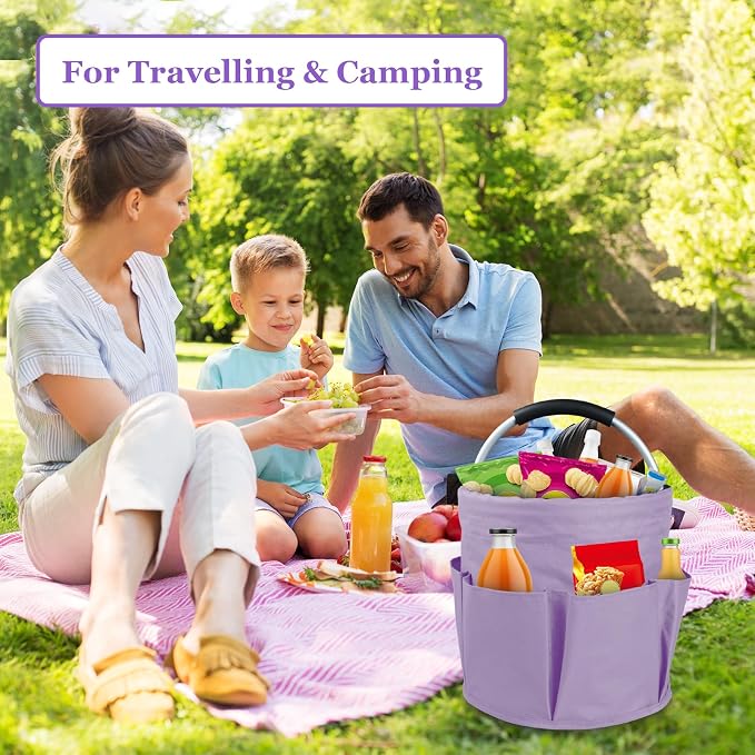 17L Purple Shower Caddy for Women, Foldable Cleaning Caddy - Image 6