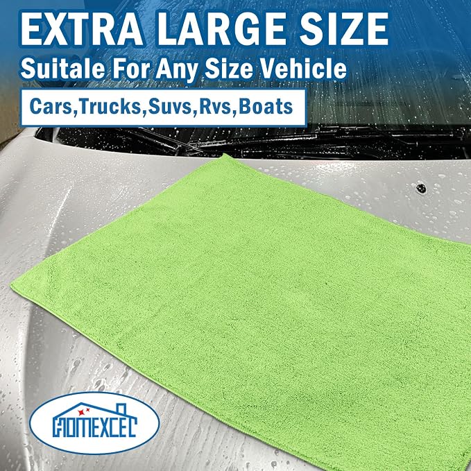 HOMEXCEL Professional Large Microfiber Car Drying Towels 2 Pack-31" x 24" - Image 5