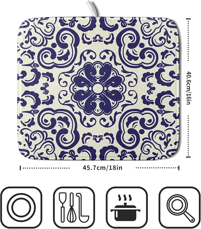 Boho Ethnic Design Dish Drying Mat - Image 2