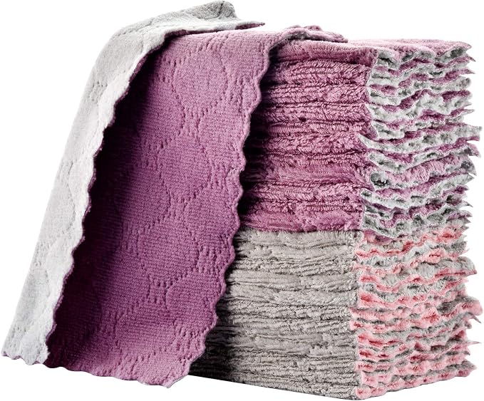 lSmall Reusable Cleaning Cloths, 6 x 10 inch, Super Absorbent Multipurpose Dish by OstWony