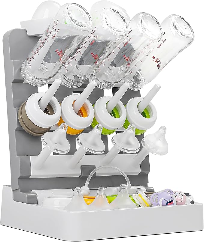 Baby Bottle Drying Rack, Vertical Standing Bottle Drying Rack Holder-Space by CINWWNI