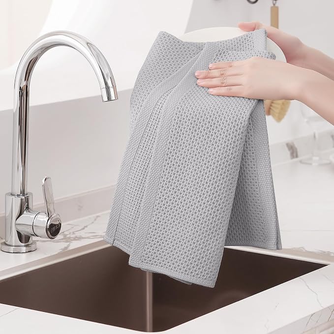 Homaxy 100% Cotton Waffle Weave Kitchen Dish Towels, Ultra Soft Absorbent Quick - Image 4