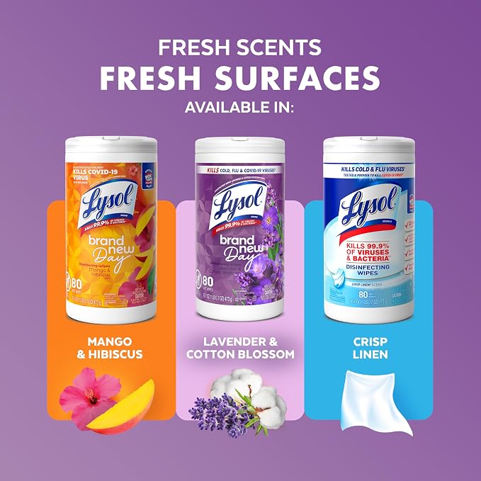 Lysol Disinfectant Wipes, Dorm Room Essentials, Cleaning Supplies - Image 8