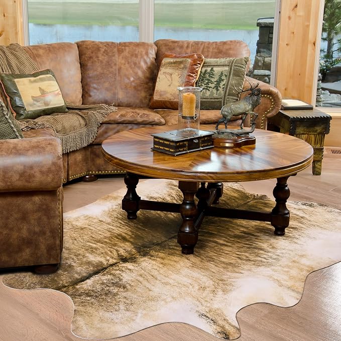 Amearea Faux Cow Hide Rug Large, Premium Western Home Decor Cow Print Rugs - Image 3
