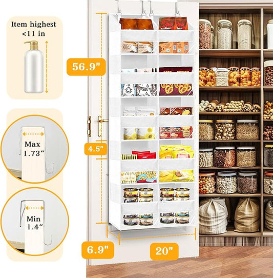 Over The Door Organizer 5 Tiers, Extra Large Behind Door Storage of 10 - Image 2