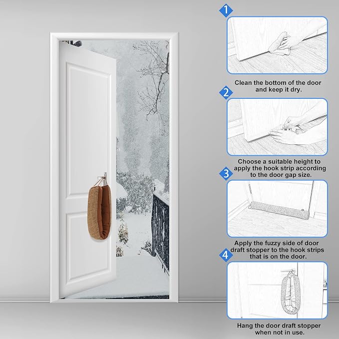 NABOWAN 30" Weighted Under Door Draft Stopper -Triangular Door Draft Blocker - Image 6