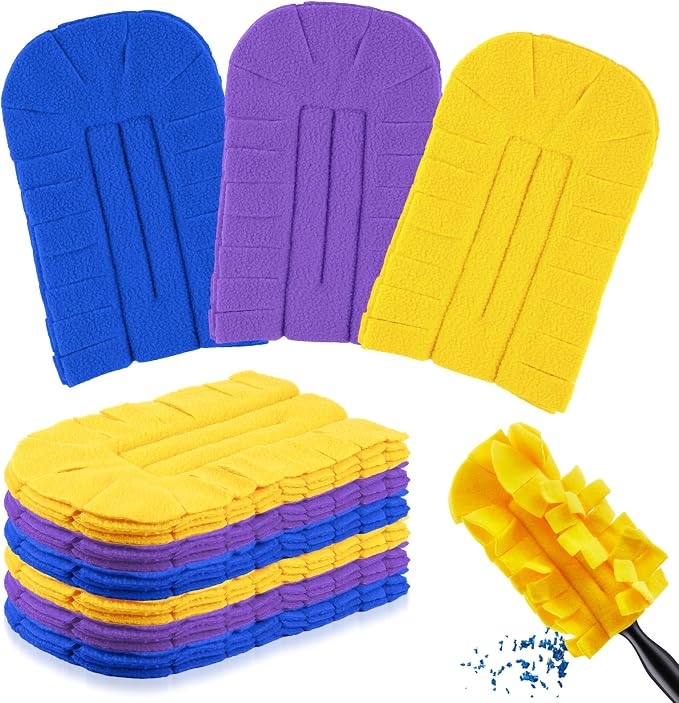 Zubebe 6 Pcs Duster Refill Reusable Fleece Duster Refills Feather Flat Dusters by Zubebe
