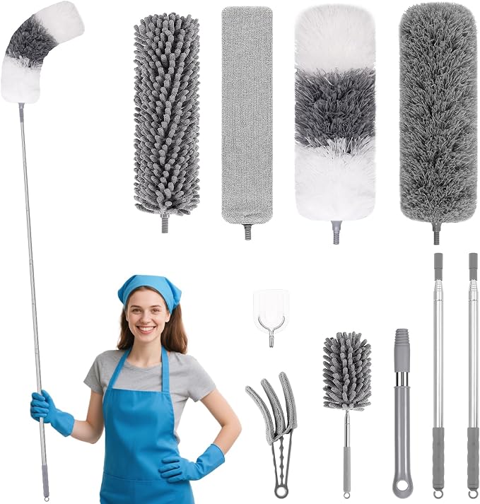 PHABLUS 10 PCS Dusters for Cleaning, Microfiber Duster by MakeLifeColorful