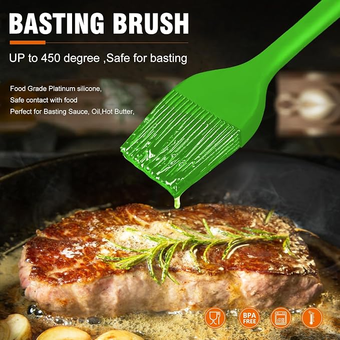 Walfos Silicone Basting Pastry Brush, Heat Resistant Pastry Brush Set, Strong - Image 4
