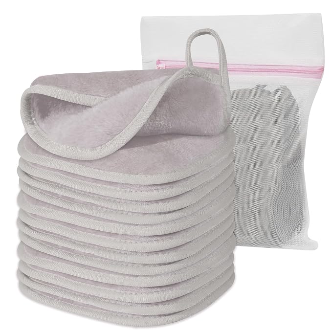 Makeup Remover Cloth, 12 Pack Makeup Remover Pads Microfiber Face Washcloth by Natwag
