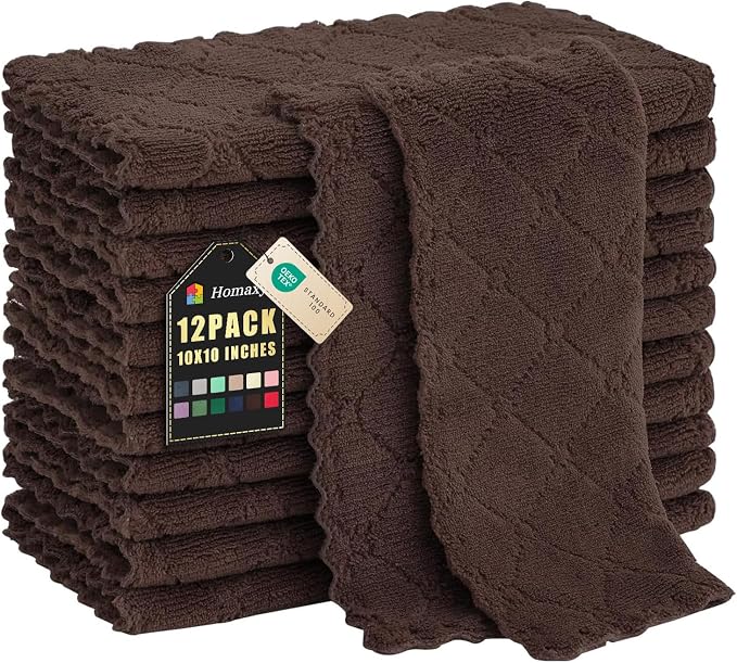 Homaxy 12 Pack Kitchen Dish Cloths, Super Soft and Absorbent Coral Velvet Dish by Homaxy