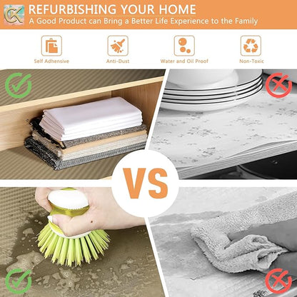 Self-Adhesive Shelf Liner Kitchen Liner, Waterproof Backed Paper Easy Peel and Stick Contact Liner Without Residue for Decor Your Desk Surface, Kitchen Countertops (Dark Khaki, 11.8 x 236.2 inches)