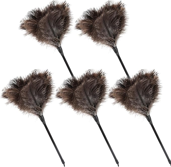 Ostrich Feather Duster 15Inch Natural Fluffy Handheld Feather Dusters by MehelloFeather