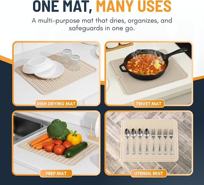 Silicone Dish Drying Mat for Kitchen Counter - Image 7