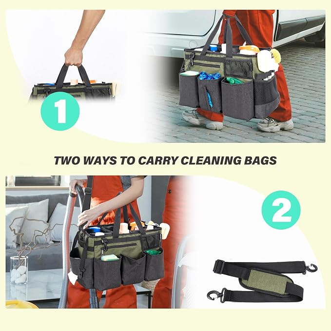 Wearable Cleaning Caddy Bag for Cleaning Supplies, Large Capacity Cleaning - Image 5