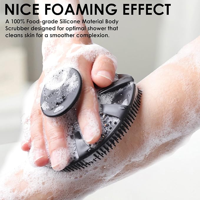 INNERNEED Food-Grade Soft Silicone Body Scrubber Shower Brush Handheld - Image 5