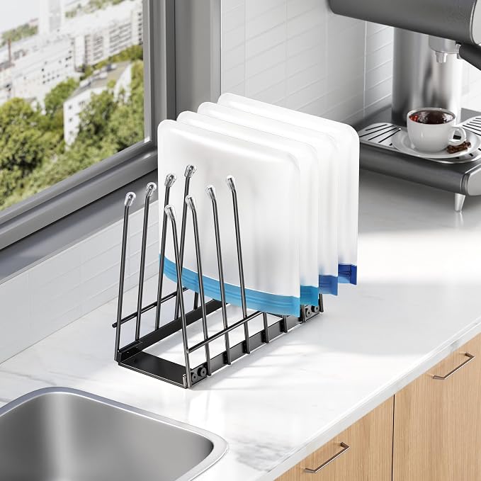Reusable Bag Drying Rack, Foldable Metal Stand - Image 2