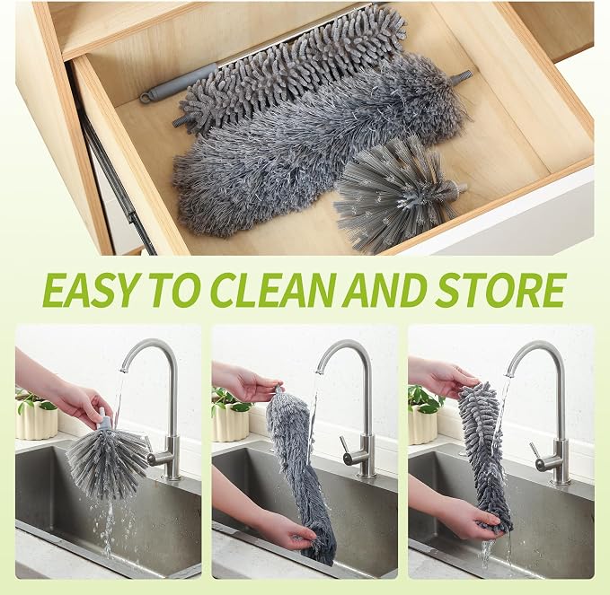 Cobweb Duster with Extension Pole, Reusable Feather Duster - Image 6