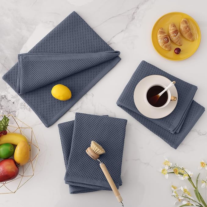 Homaxy 100% Cotton Oversized Waffle Weave Kitchen Dish Towels, Quick Drying - Image 7