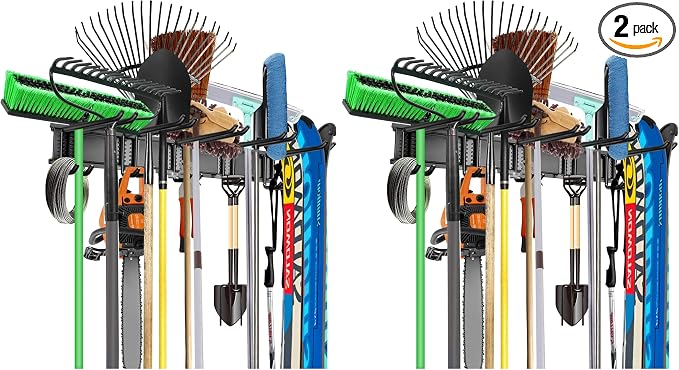 WALMANN Wall Mount Tool Organizer, Mop and Broom Holder, Garage Tools Storage by WALMANN