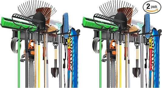 WALMANN Wall Mount Tool Organizer, Mop and Broom Holder, Garage Tools Storage by WALMANN