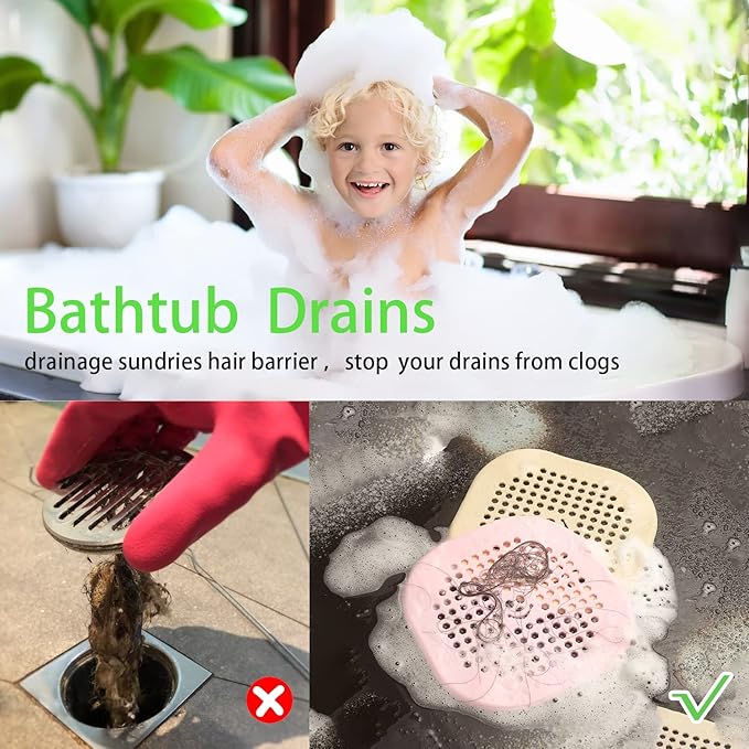 2 Pack Drain Cover Hair Catcher Drain Plug Hair Stopper Drain Protector - Image 2