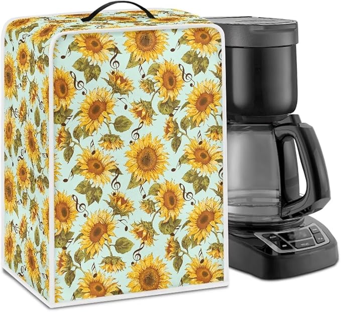 Mumeson Sunflower Blossom Coffee Maker Cover Stand Mixer or Coffee Machine Fingerprint Protection Cover Small Kitchen Machine Cover Fit Multi Kitchen Styles