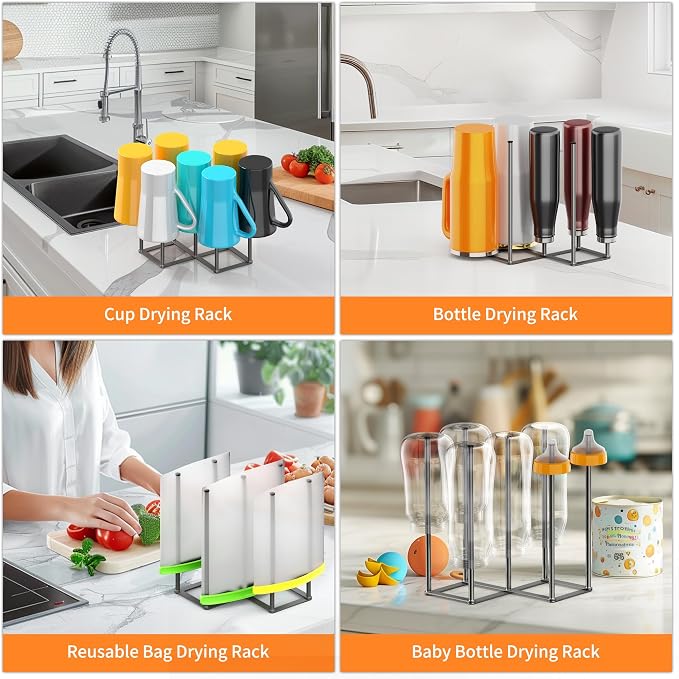 Foldable Bottle Drying Rack, Baby Bottle Drying Rack, Collapsible Cup Draining - Image 6